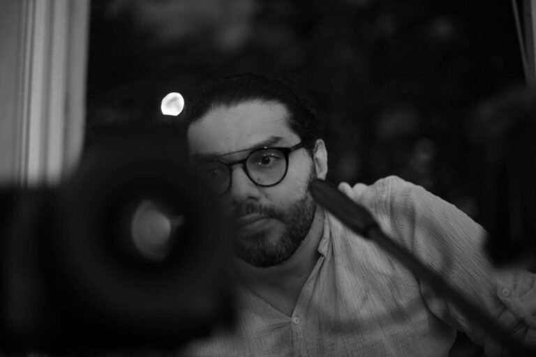 Hisham Abdel Khalek directing with Blackmagic cinema camera